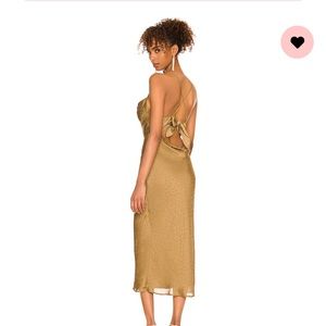 Gold revolve midi dress